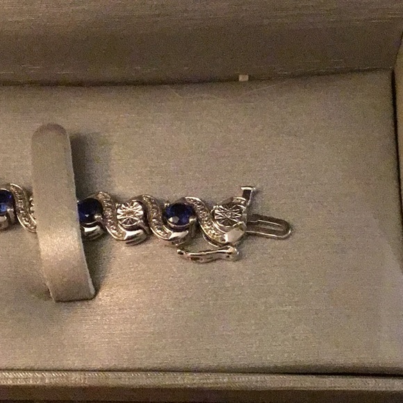 Zales sapphire and diamond tennis bracelet - Picture 4 of 5